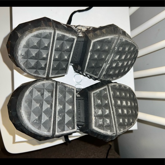 Jimmy Choo Women's Leather 'Diamond' Monogram Sneakers Silver Black - Picture 16 of 16